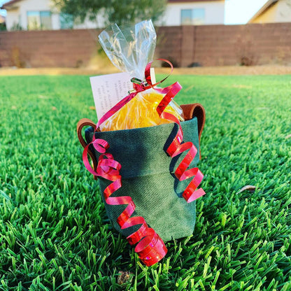 Waxed Canvas Mini "Kiki Pot" Green Planter
