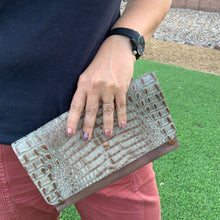 Antiqued Handmade Textured Two-Tone Leather Clutch