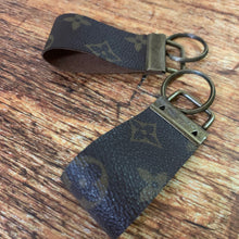 Repurposed Louis Vuitton Leather Key Chain Wide