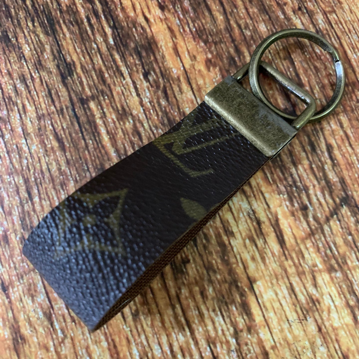 Upcycled Louis Vuitton Leather Key Chain 