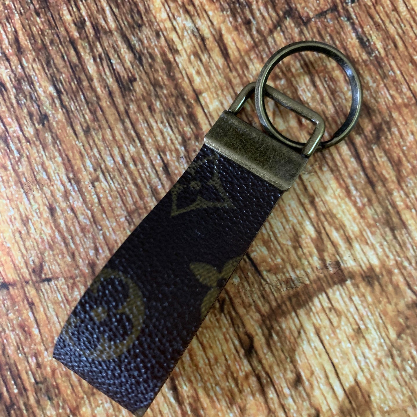 Upcycled Louis Vuitton Leather Key Chain 