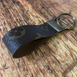 Upcycled Louis Vuitton Leather Key Chain 