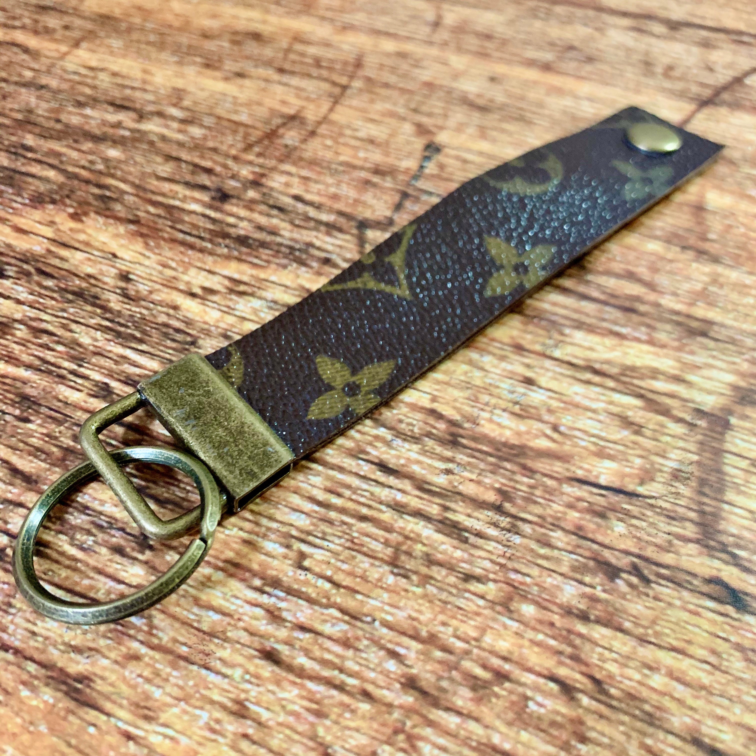 Upcycled Extra Long Louis Vuitton Leather Key Chain