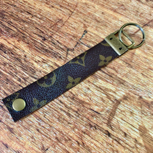 Upcycled Extra Long Louis Vuitton Leather Key Chain