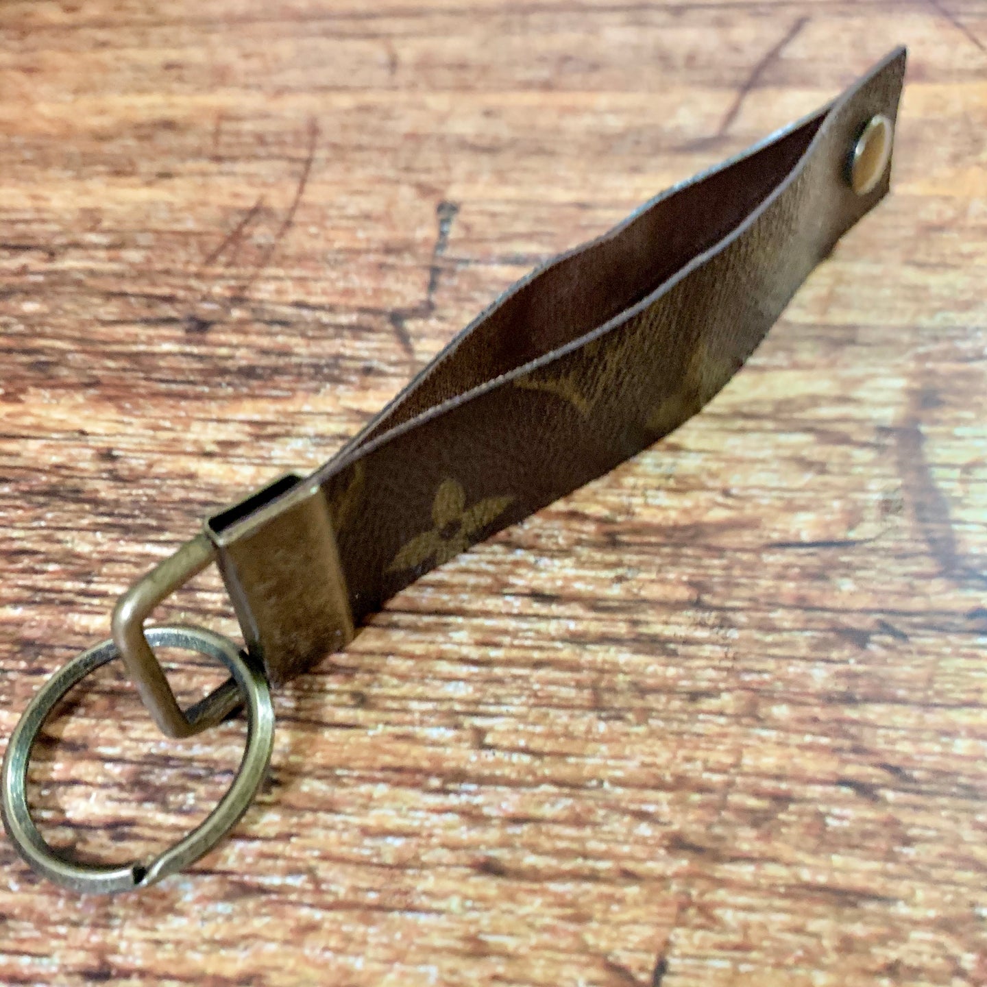 Upcycled Extra Long Louis Vuitton Leather Key Chain