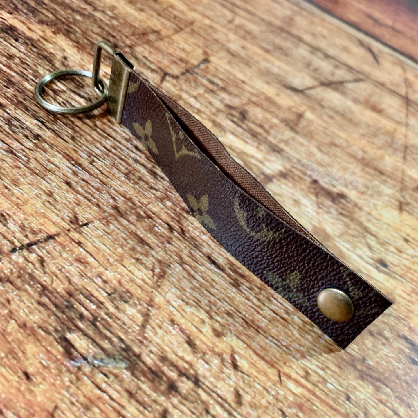 Upcycled Extra Long Louis Vuitton Leather Key Chain