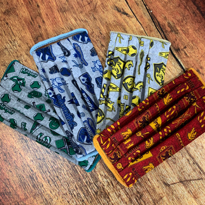 Handmade Cotton Hogwarts Collection Face Masks