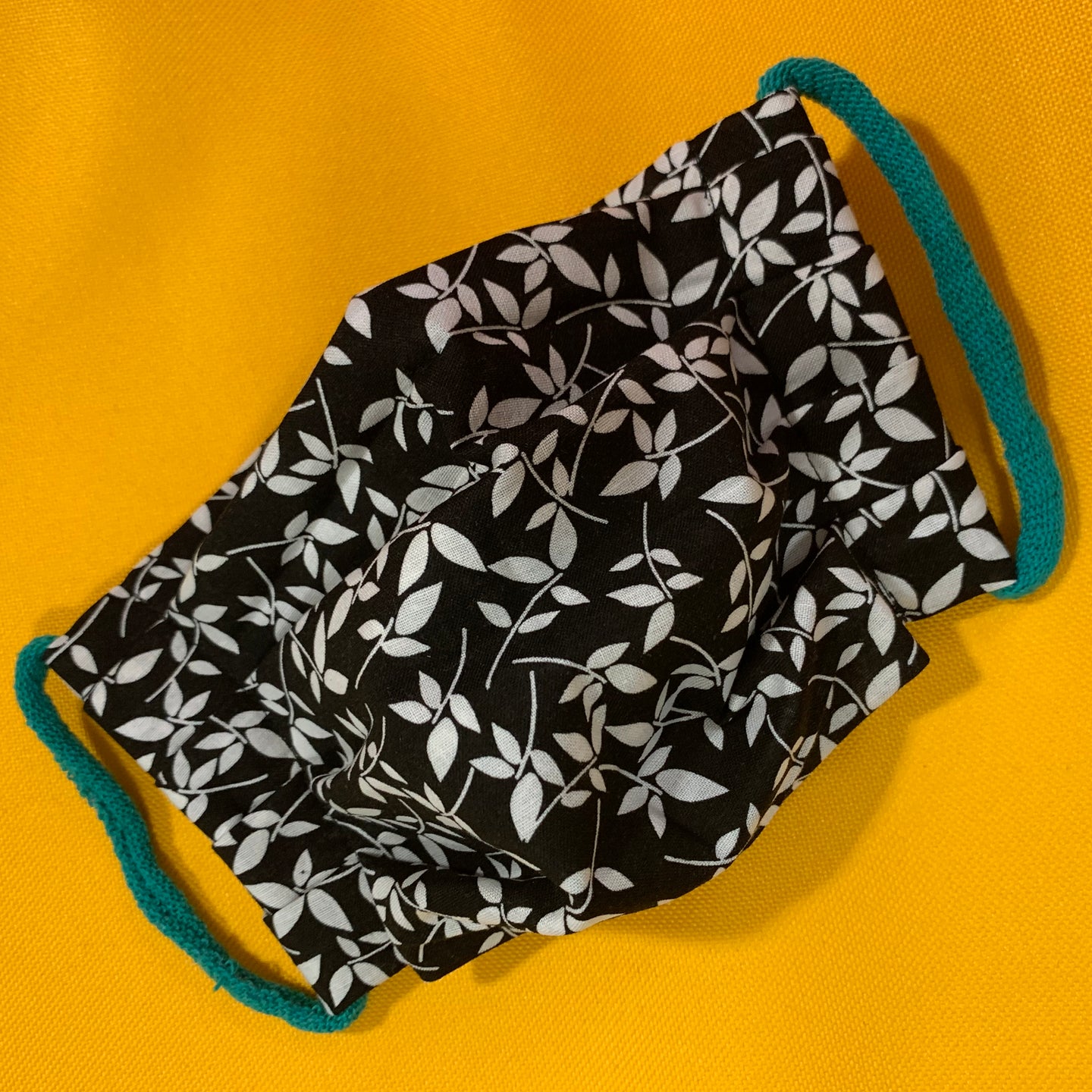 Handmade Reusable Cotton Black & White Floral Face Mask