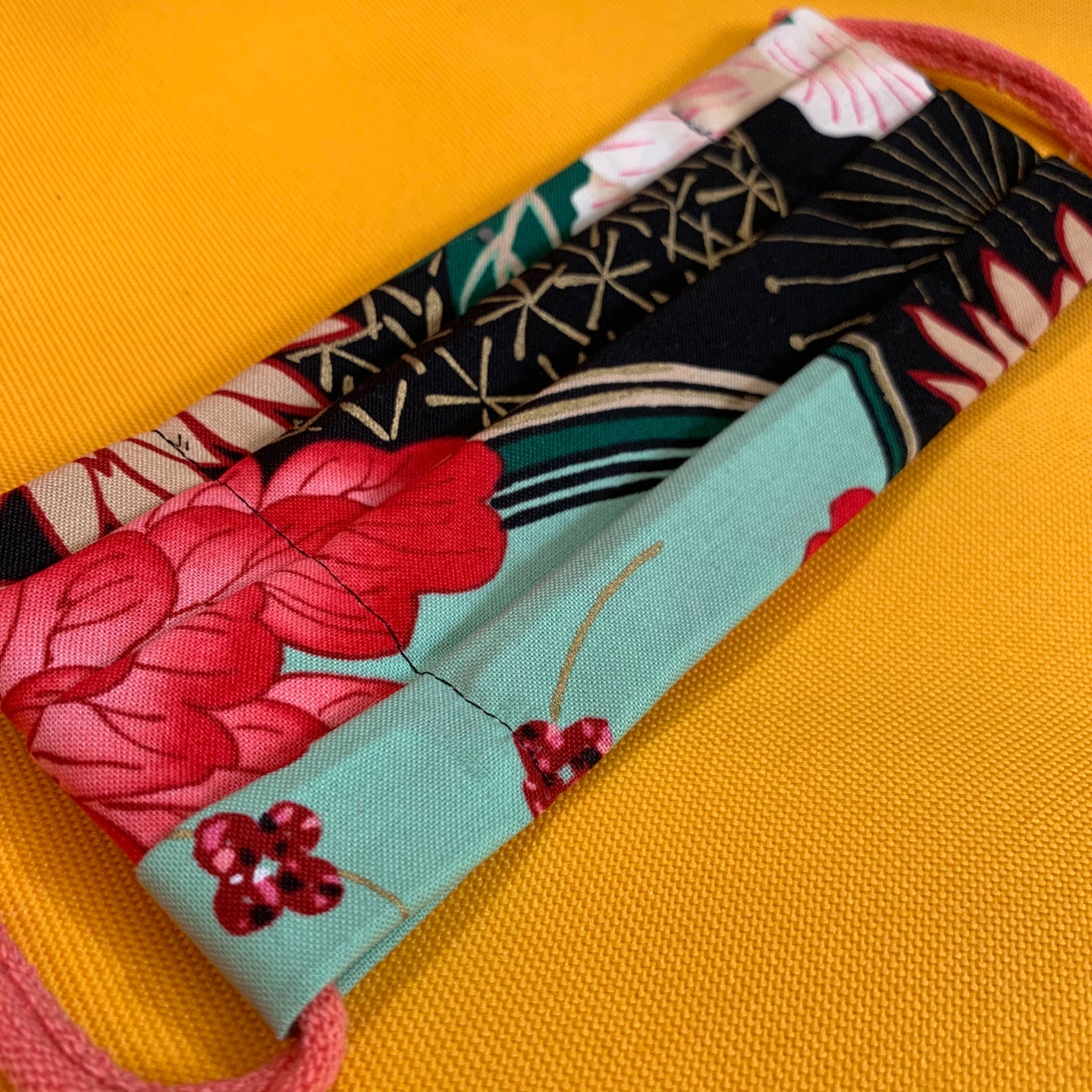 Handmade Reusable Bold Floral Cotton Face Masks