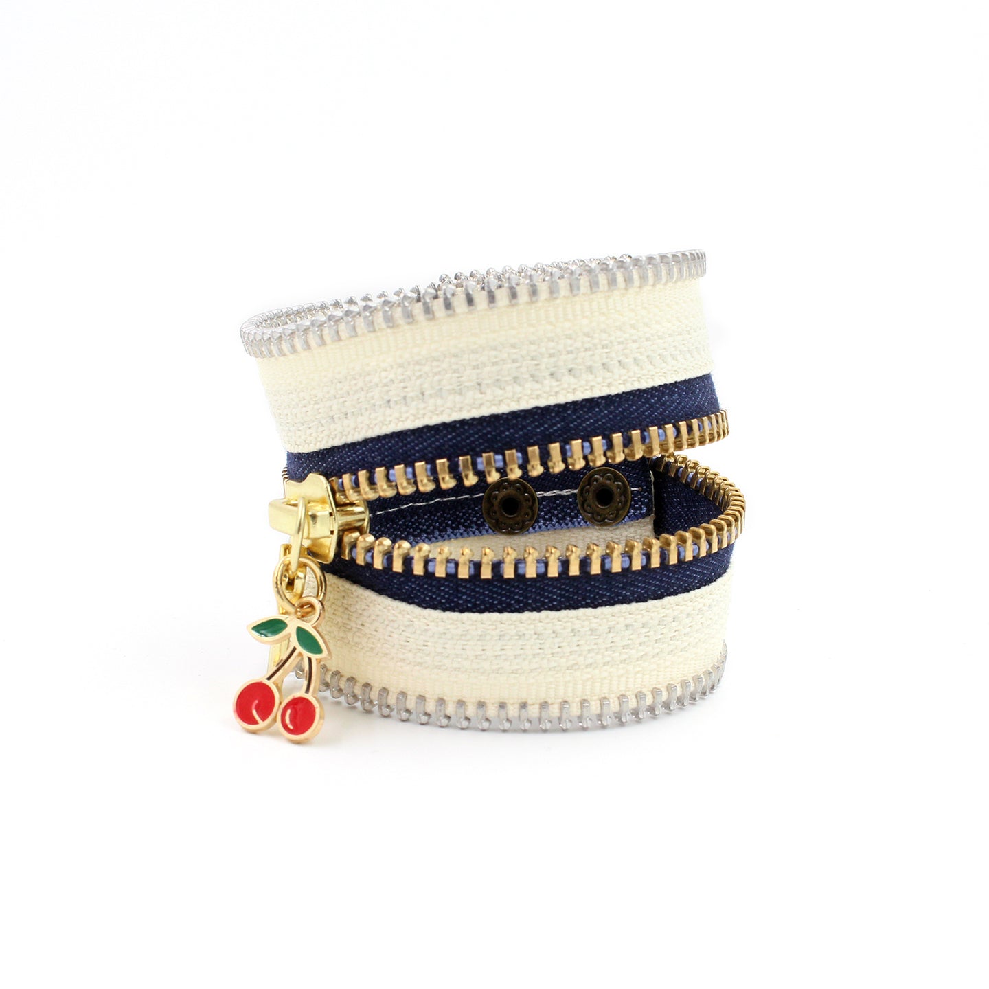 Blue Jeans & Cherry Pie Zip Bracelet - N.Kluger Designs bracelet