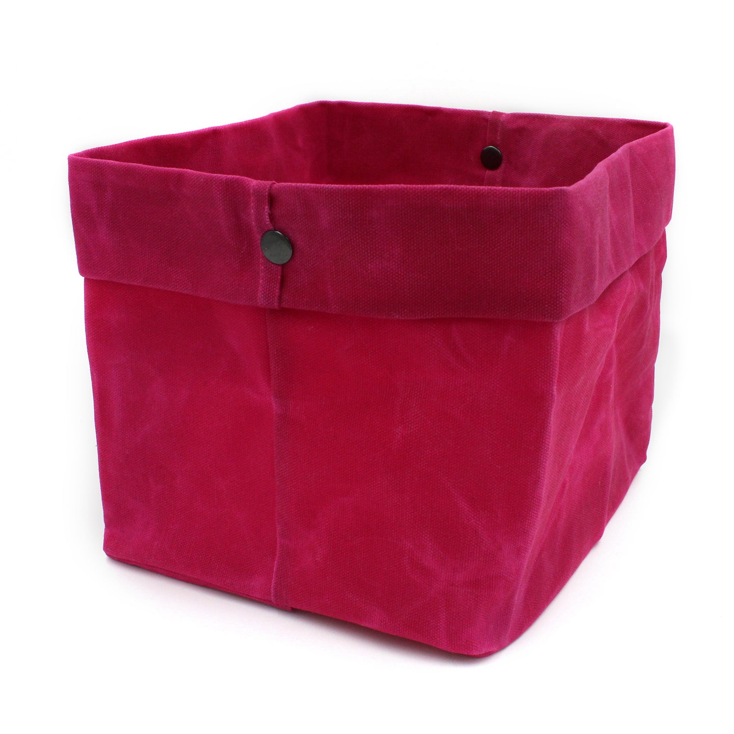 Waxed Canvas Large Basket in Cerise Pink