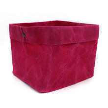 Waxed Canvas Large Basket in Cerise Pink