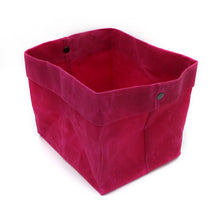 Waxed Canvas Large Basket in Cerise Pink