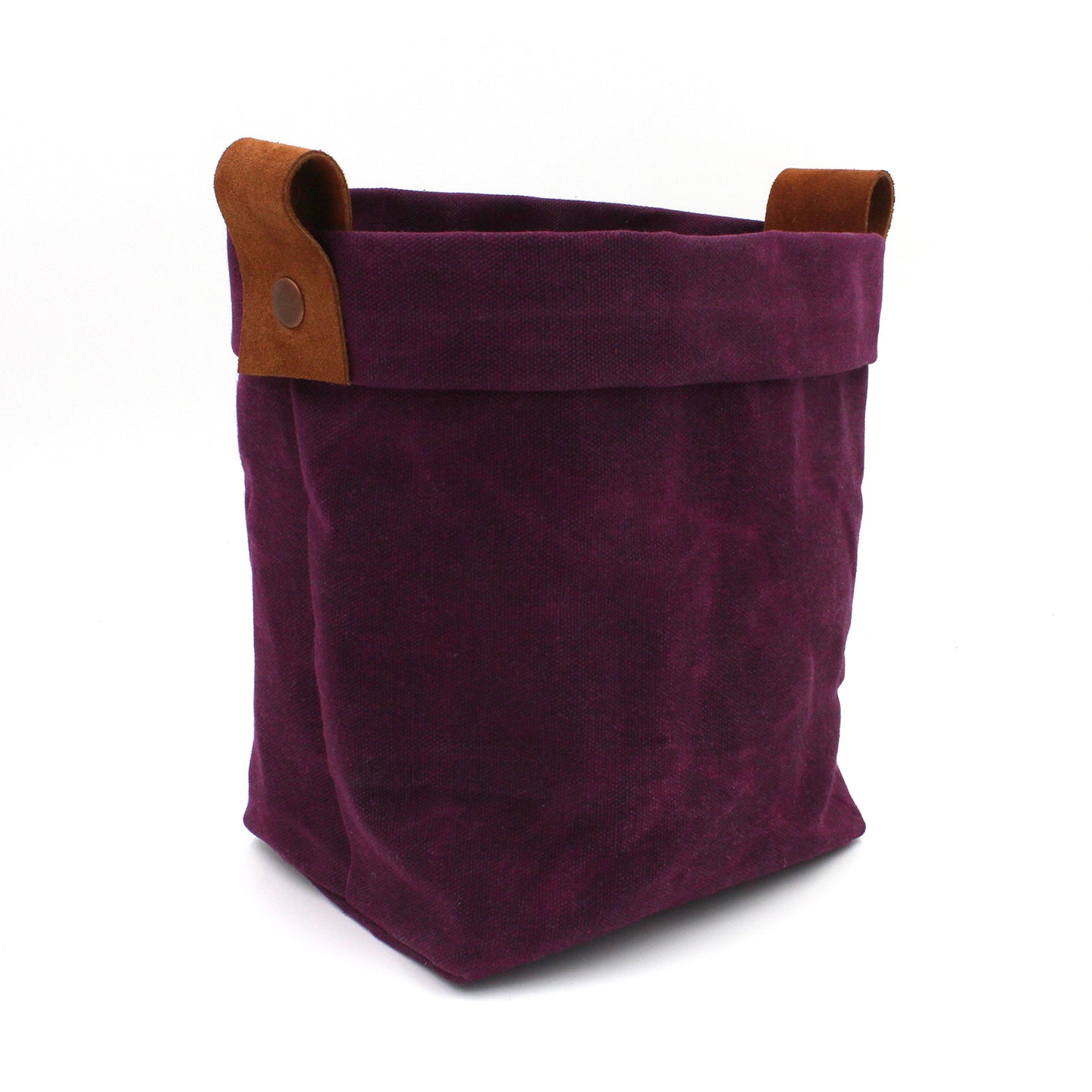 Waxed Canvas "Kiki Pot" Planter Basket in Electric Cranberry