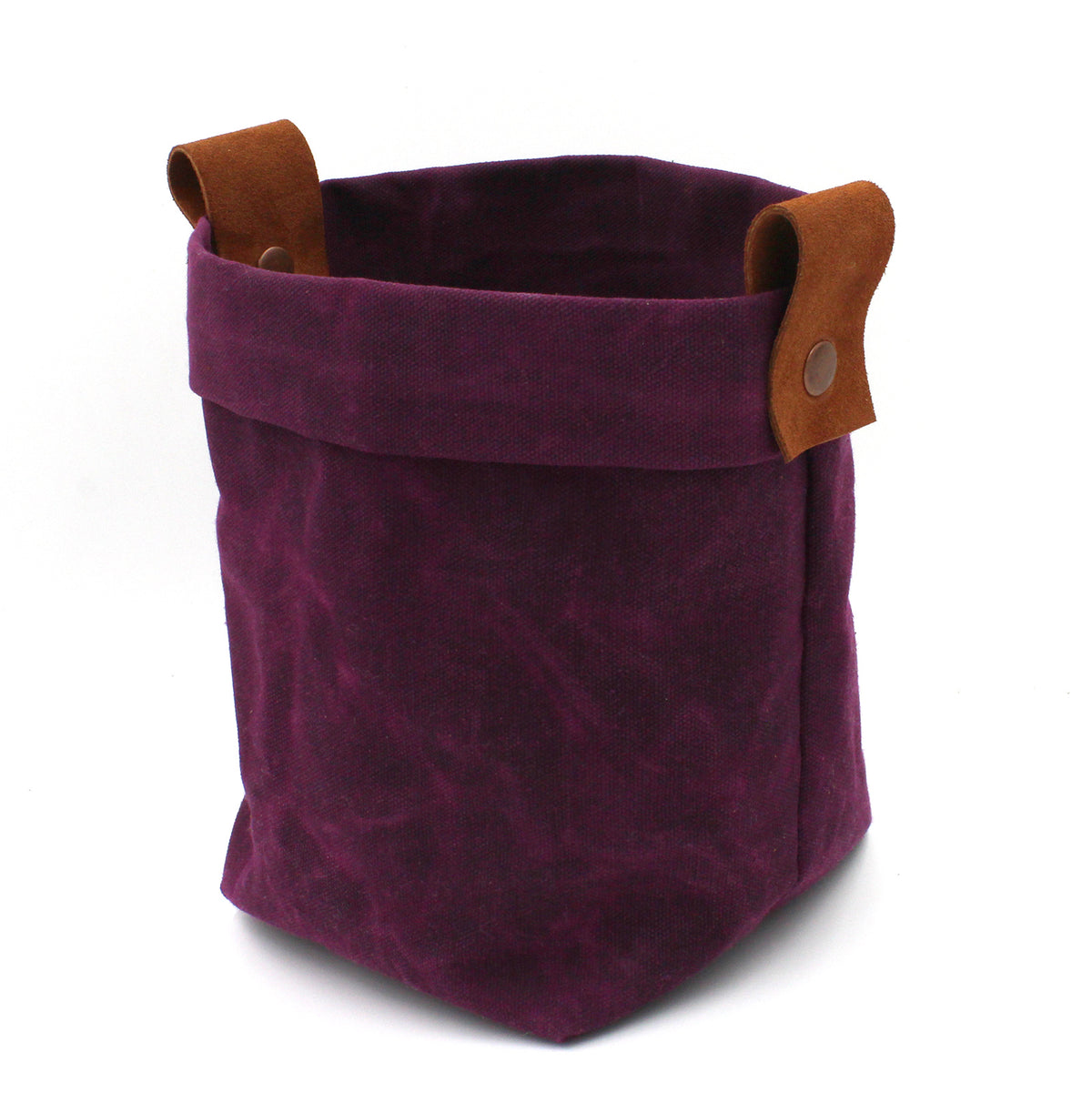 Waxed Canvas "Kiki Pot" Planter Basket in Electric Cranberry