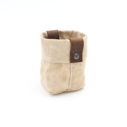 Waxed Canvas Mini "Kiki Pot" Planter in Khaki