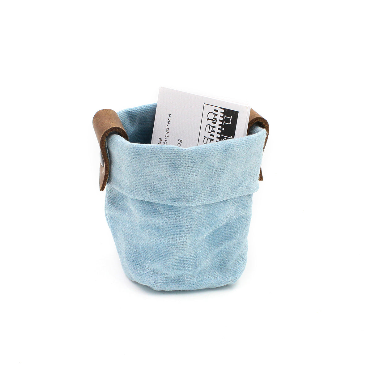 Waxed Canvas Mini "Kiki Pot" Blue Planter