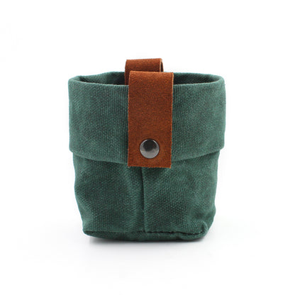 Waxed Canvas Mini "Kiki Pot" Green Planter
