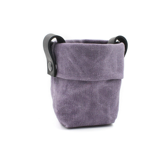 Waxed Canvas Mini "Kiki Pot" Violet Planter