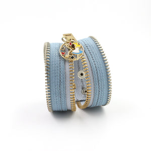 Whimsical Baby Blue Zip Bracelet - N.Kluger Designs bracelet