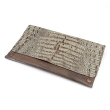 Antiqued Handmade Textured Two-Tone Leather Clutch