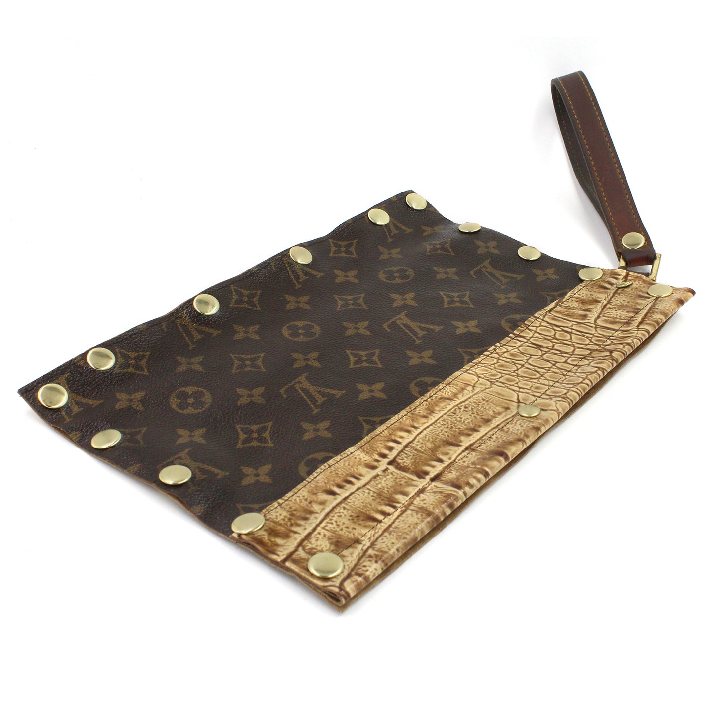Authentic Upcycled Louis Vuitton Leather Clutch