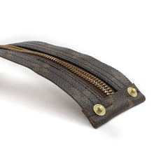 Repurposed Open Louis Vuitton Leather Zipper Bracelet
