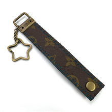 Upcycled Louis Vuitton Leather Key Chain - Blue