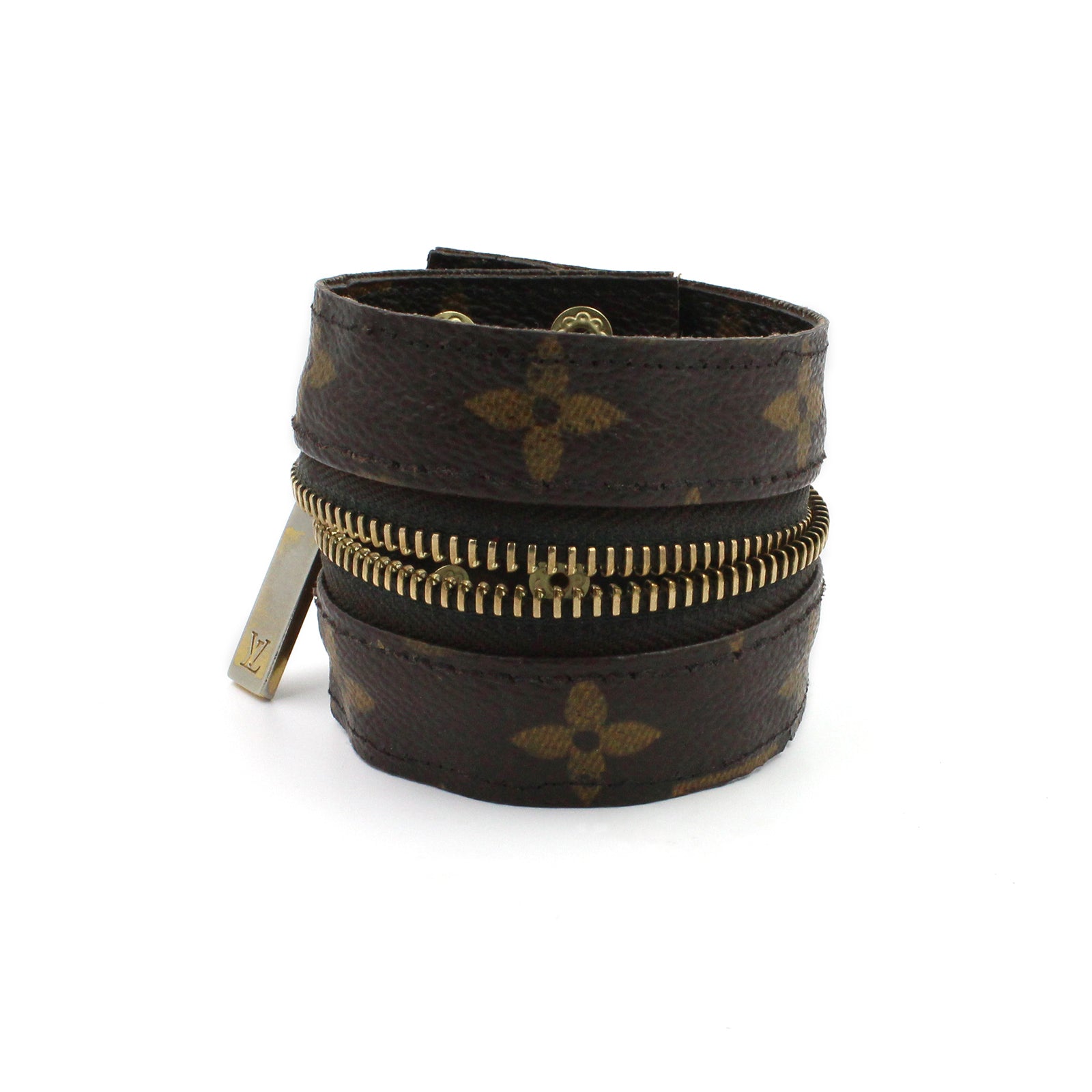 Repurposed Up-cycled Louis Vuitton Leather Zipper Bracelet – N.Kluger  Designs