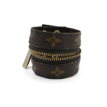 Repurposed Louis Vuitton Leather "Zither" Zip Bracelet