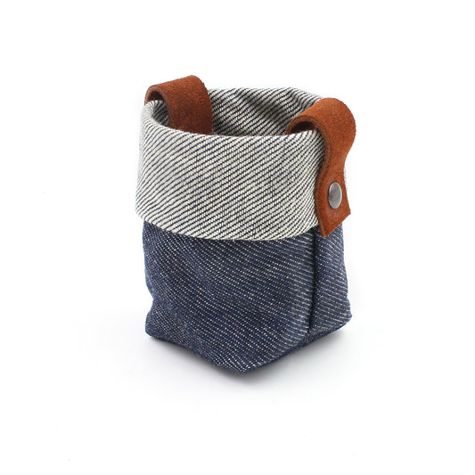 Waxed Denim Mini "Kiki Pot" Planter