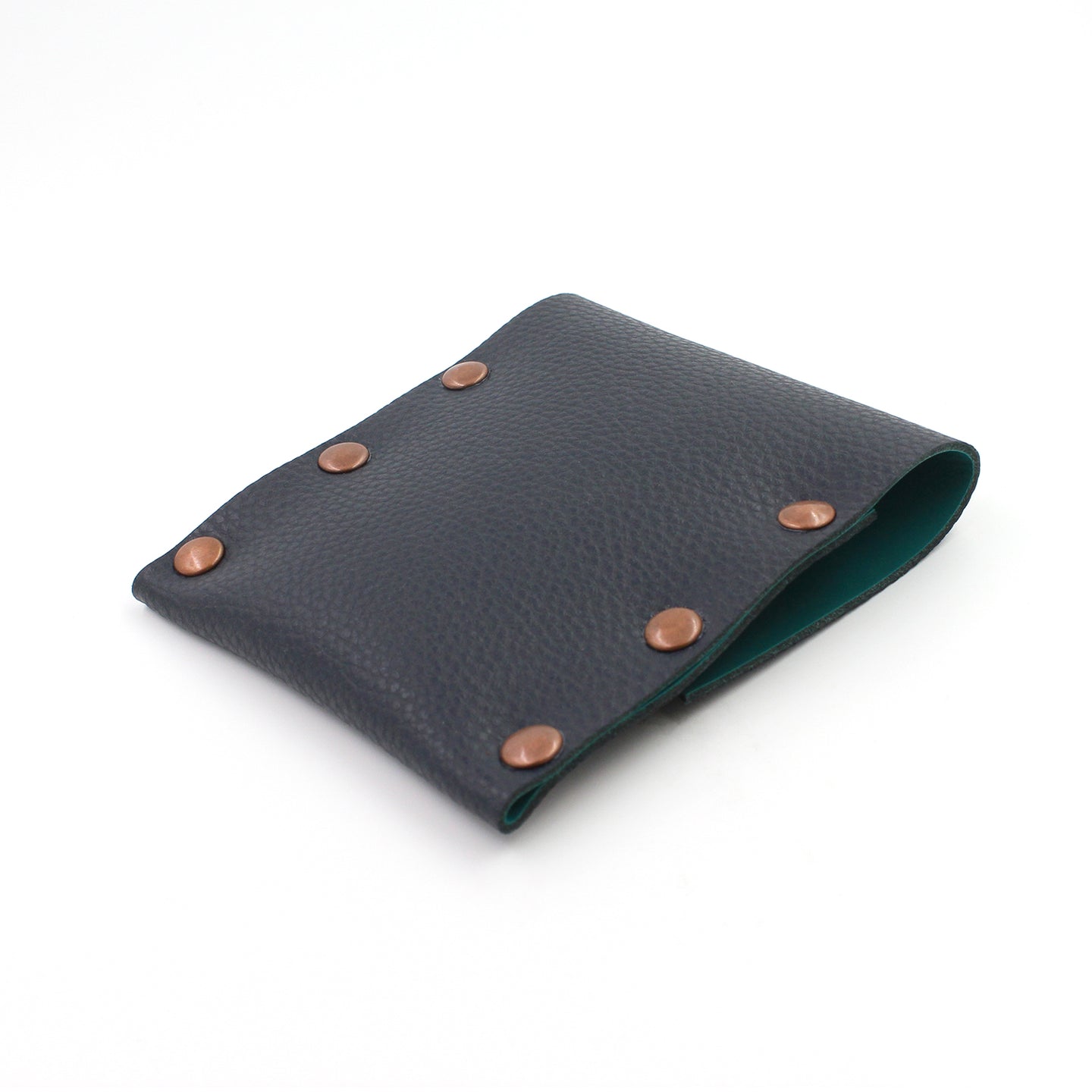 Navy & Turquoise Leather Business Card Case - N.Kluger Designs Card Case