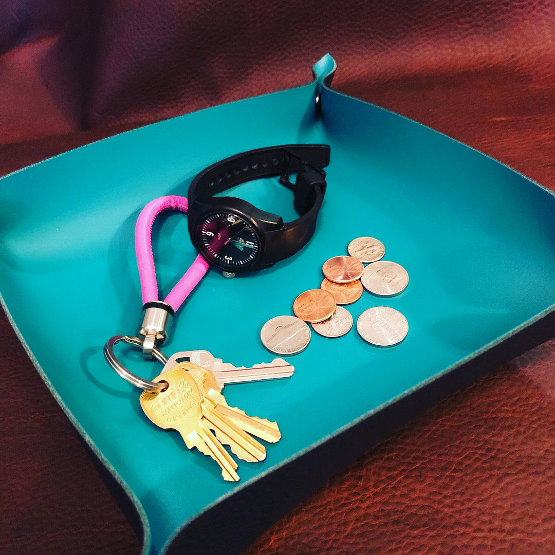 3-Piece Handmade Traveling Leather Valet Gift Set - N.Kluger Designs Valet