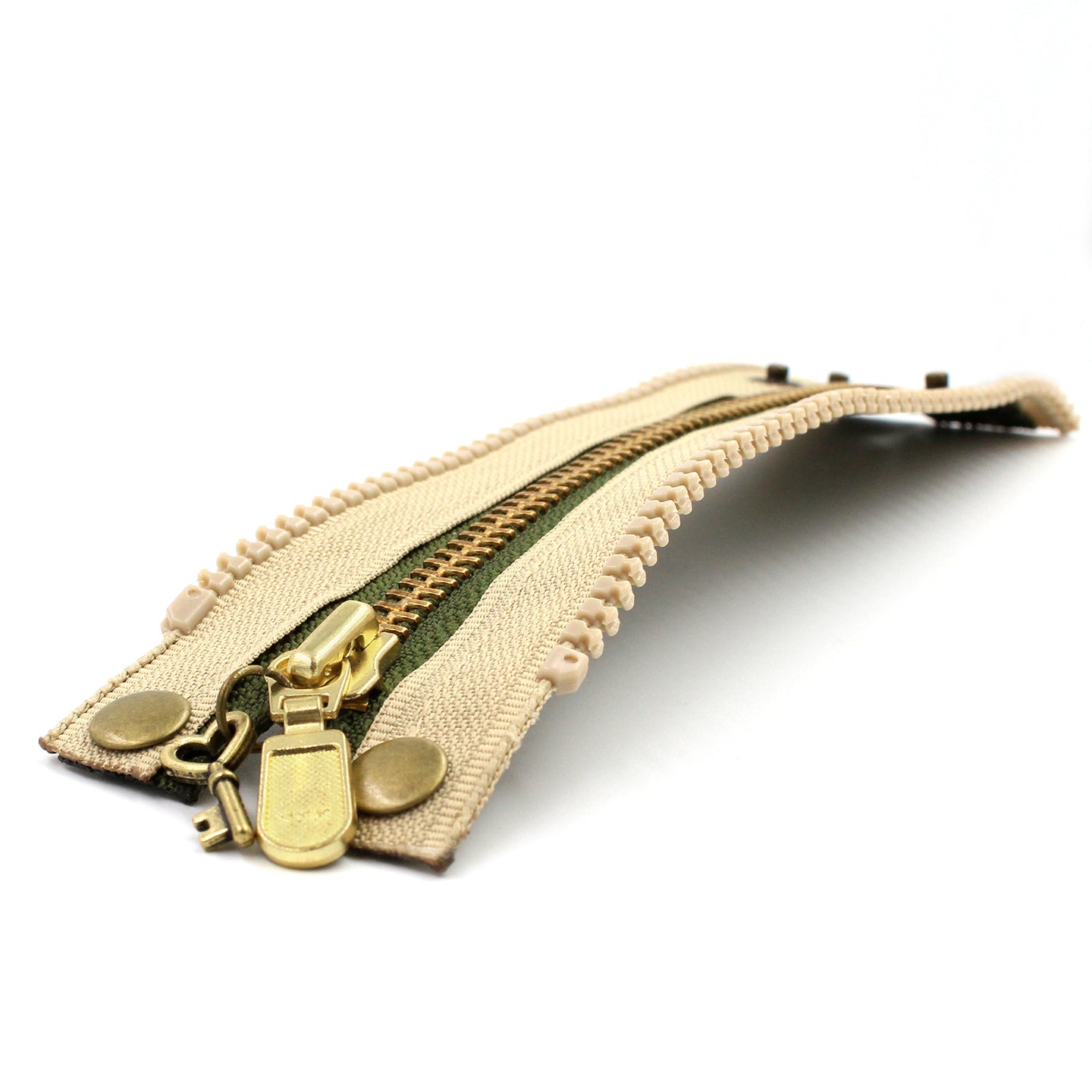 Khaki Kamikaze Zip Bracelet - N.Kluger Designs bracelet