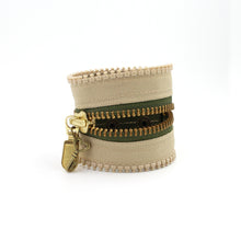 Khaki Kamikaze Zip Bracelet - N.Kluger Designs bracelet