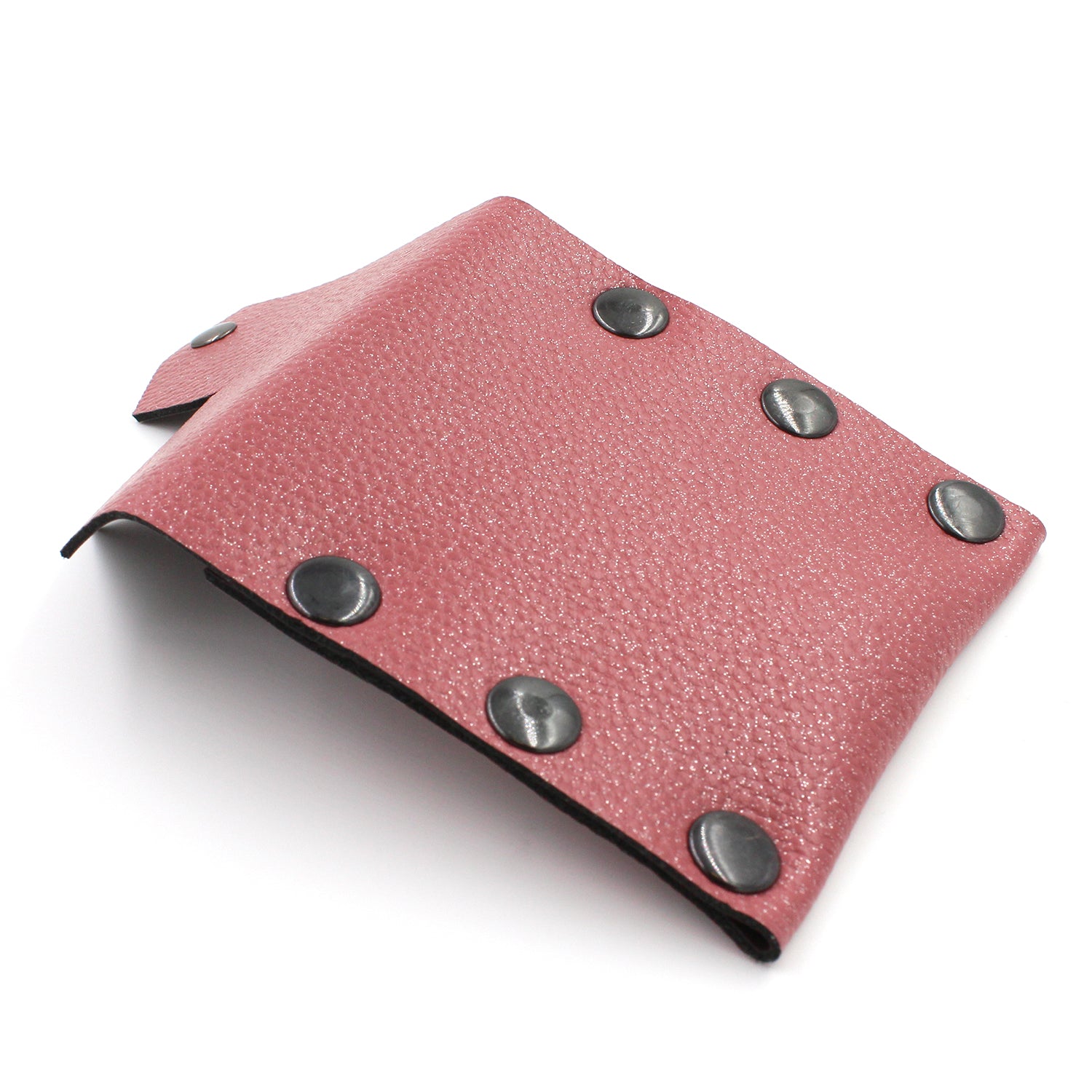 Pink Sparkly Leather Business Card Case
