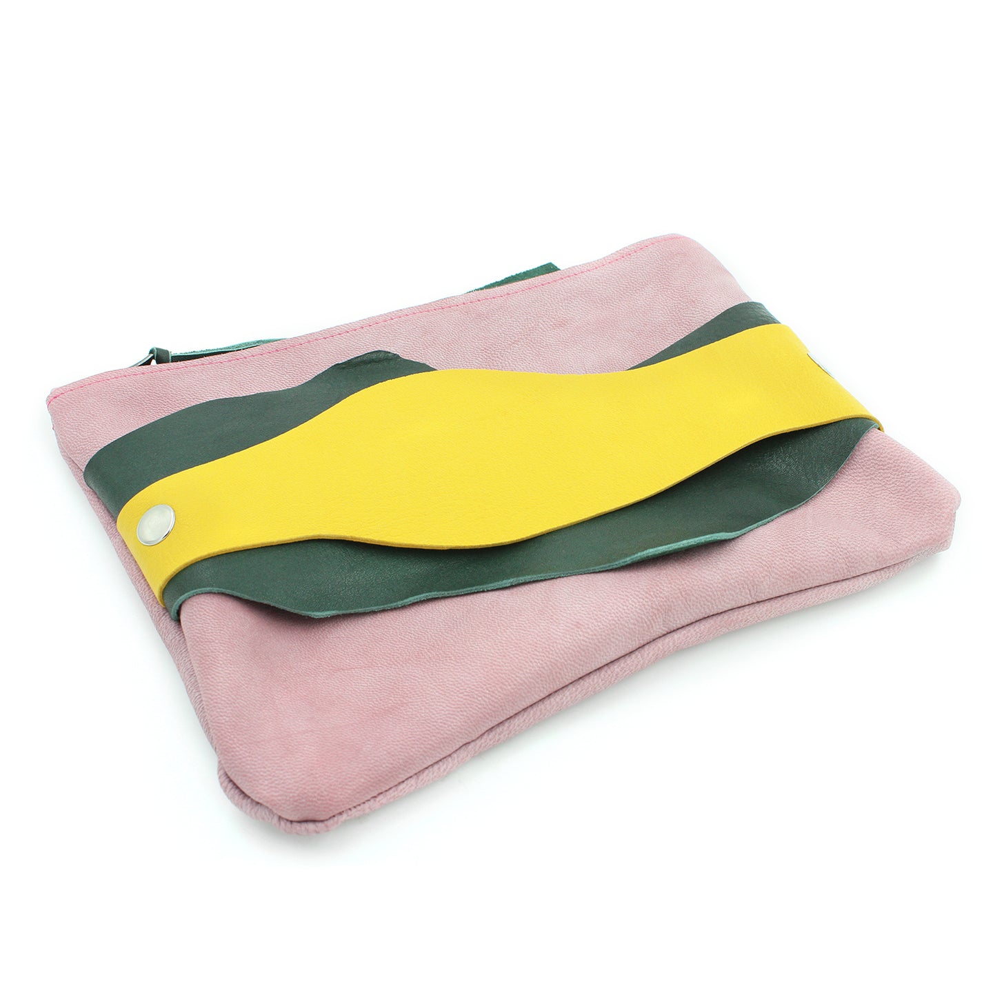 Abstract Leather Zipper Clutch - N.Kluger Designs clutch