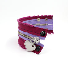 Grape Crush Heart Zip Bracelet - N.Kluger Designs bracelet