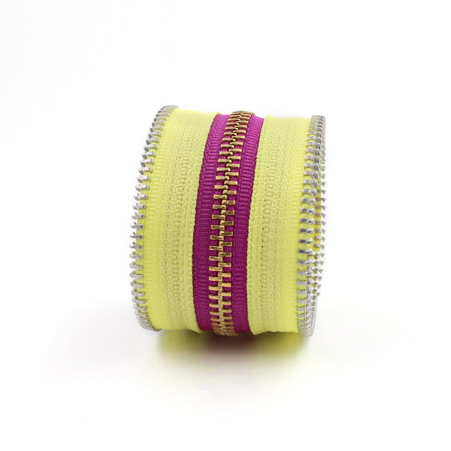 Summer Brights Collection Yellow & Electric Purple Zip Bracelet - N.Kluger Designs bracelet