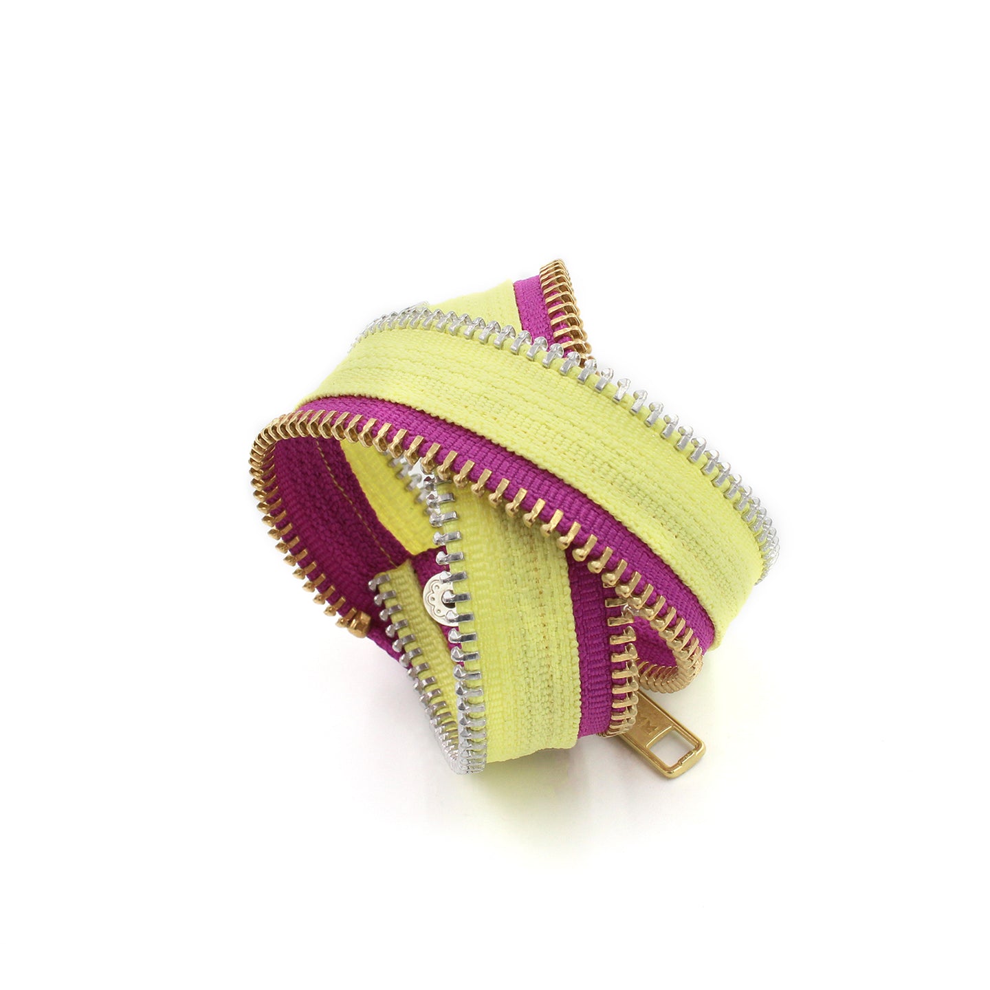Summer Brights Collection Yellow & Electric Purple Zip Bracelet - N.Kluger Designs bracelet