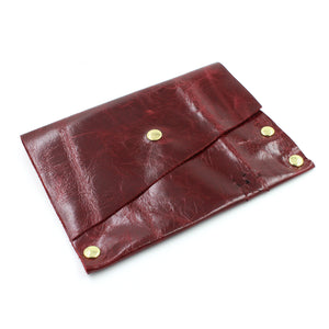 Red Leather Card Case / Mini Wallet