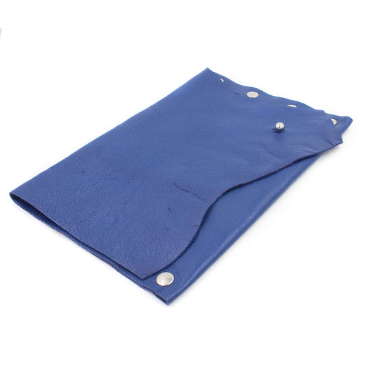 Royal Blue Distressed Pebble Leather Clutch