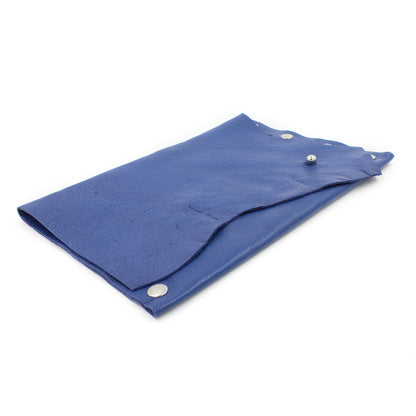 Royal Blue Distressed Pebble Leather Clutch