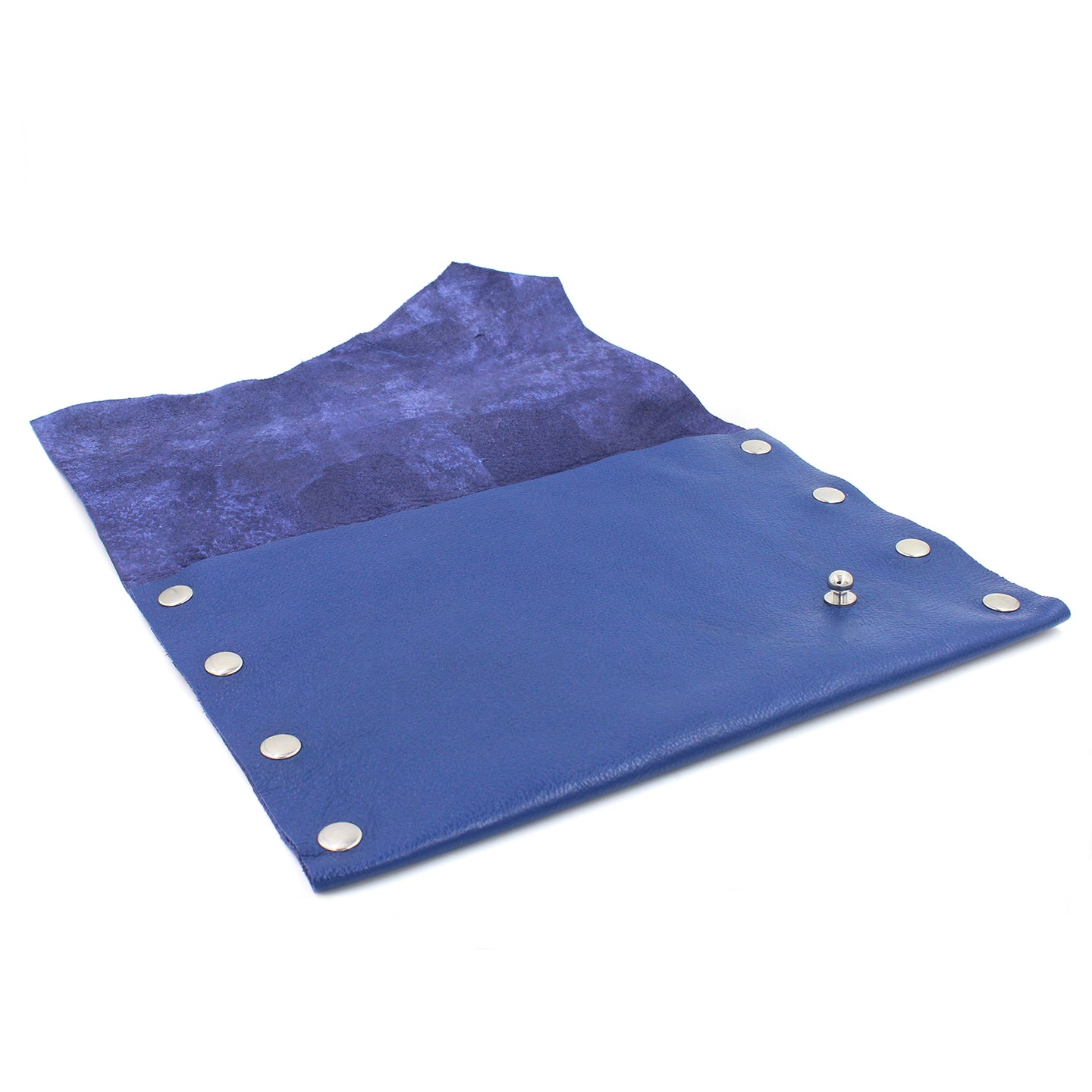 Royal Blue Distressed Pebble Leather Clutch