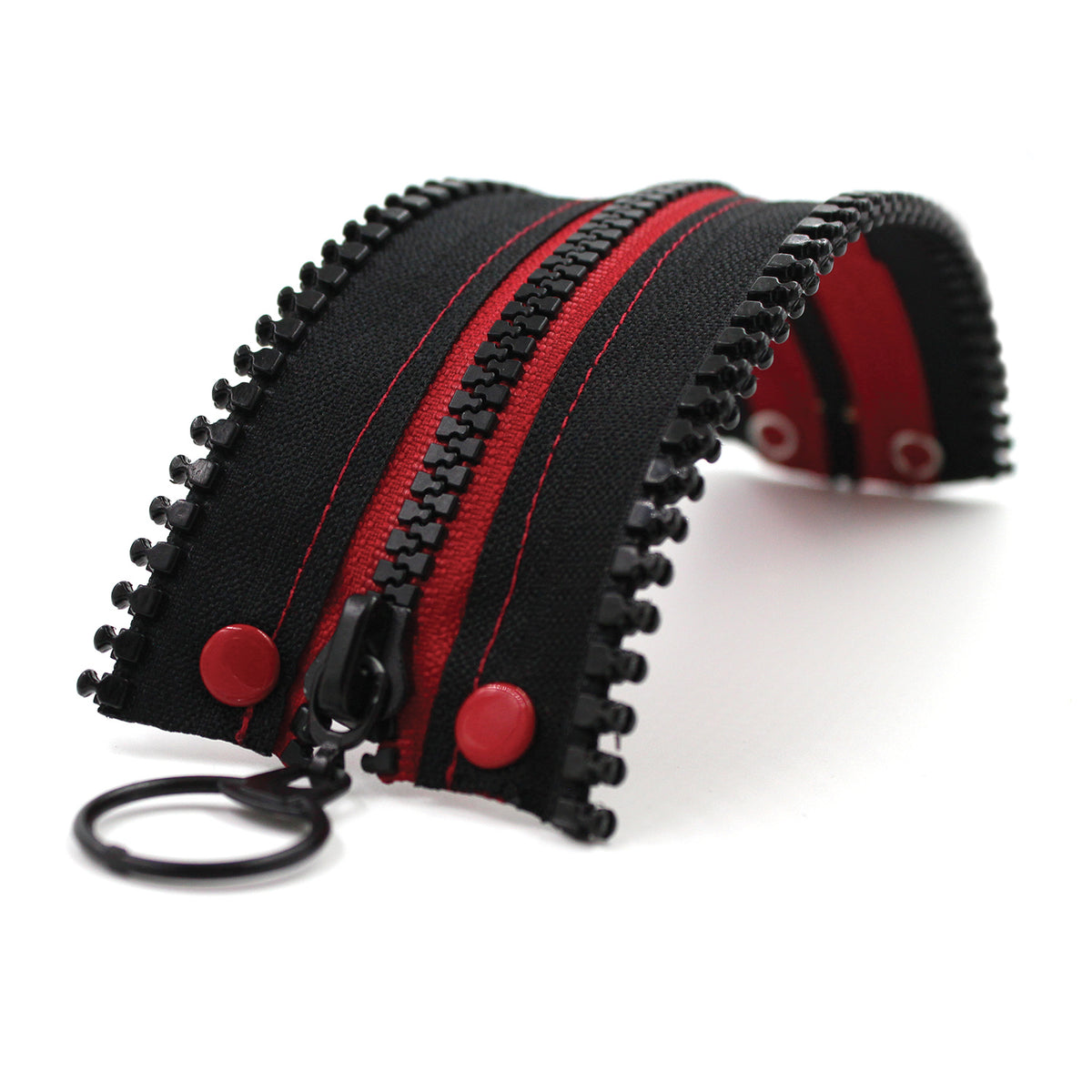 Punk Style Black & Red Zip Bracelet - N.Kluger Designs bracelet