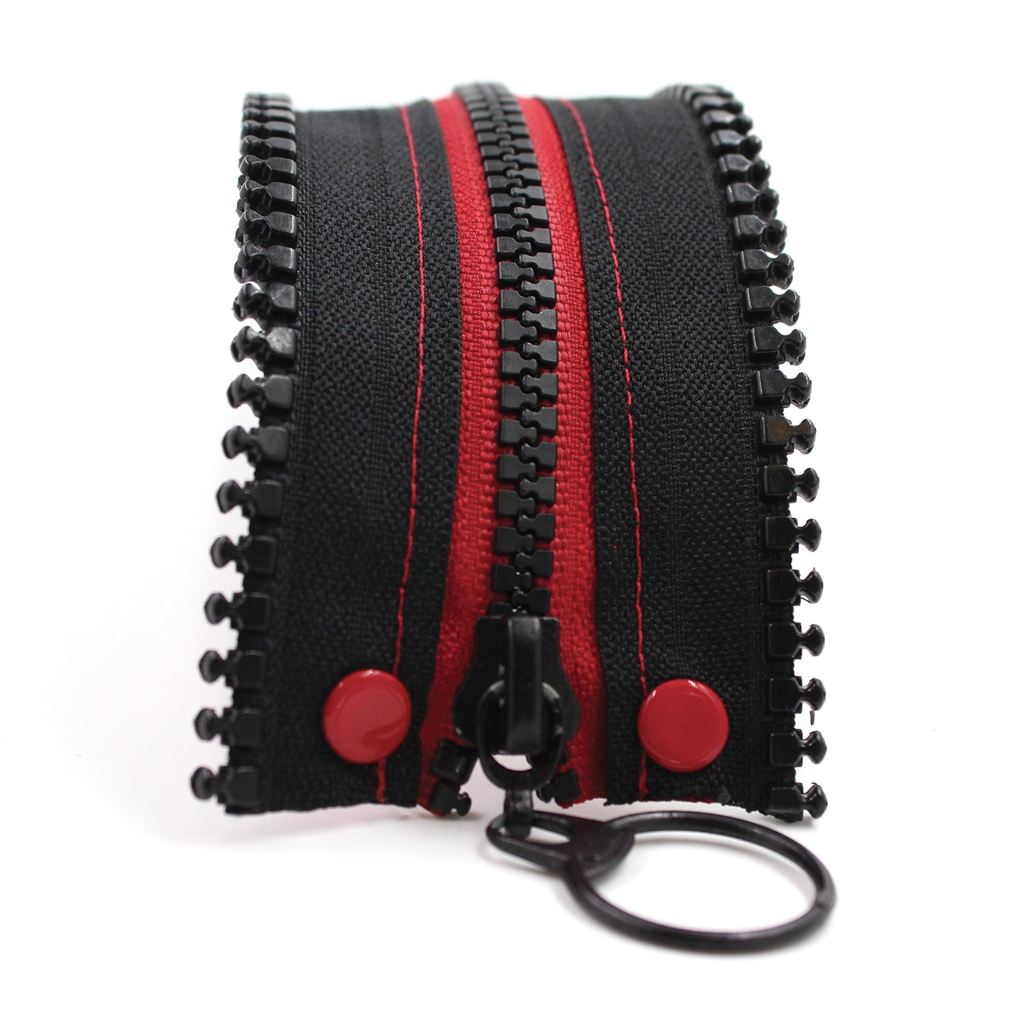 Punk Style Black & Red Zip Bracelet - N.Kluger Designs bracelet