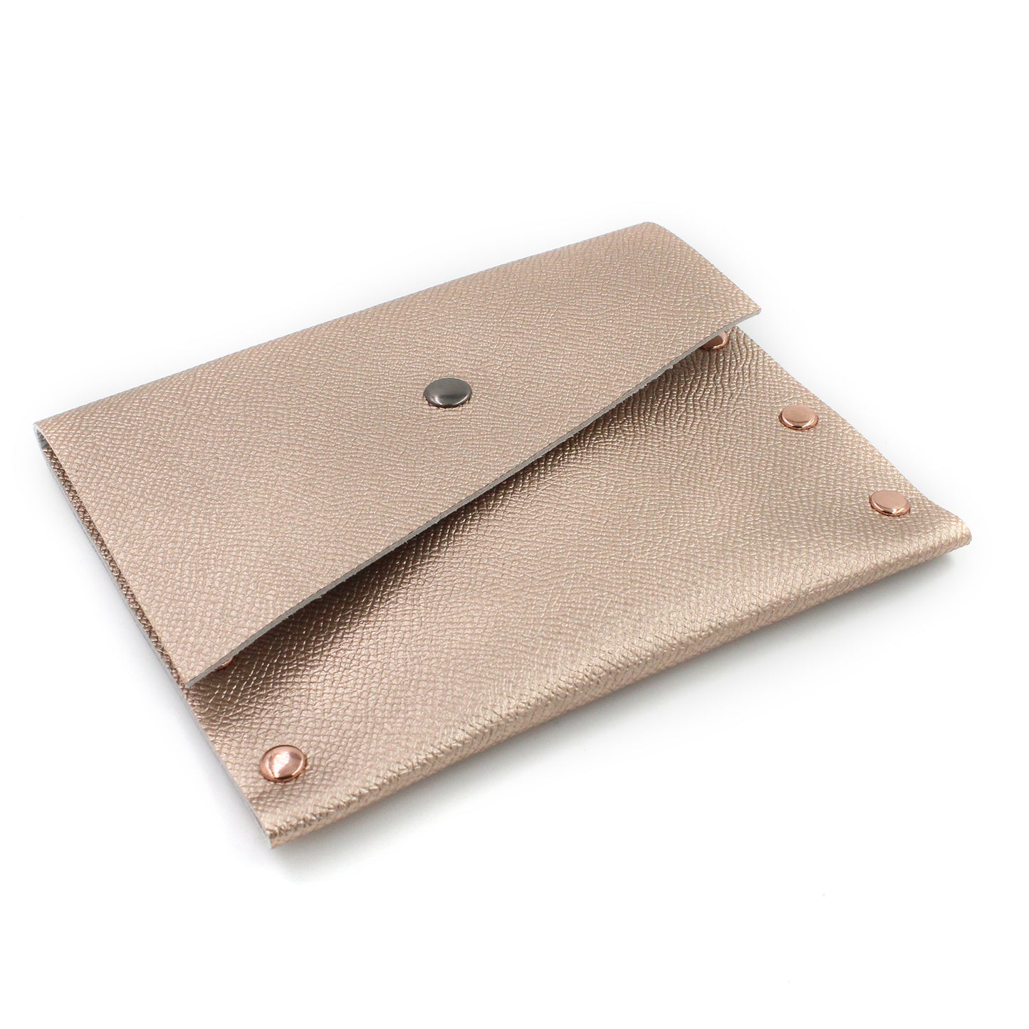 Rose Gold Leather Card Case / Mini Wallet