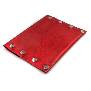 Shimmering Red Leather Card Case / Mini Wallet