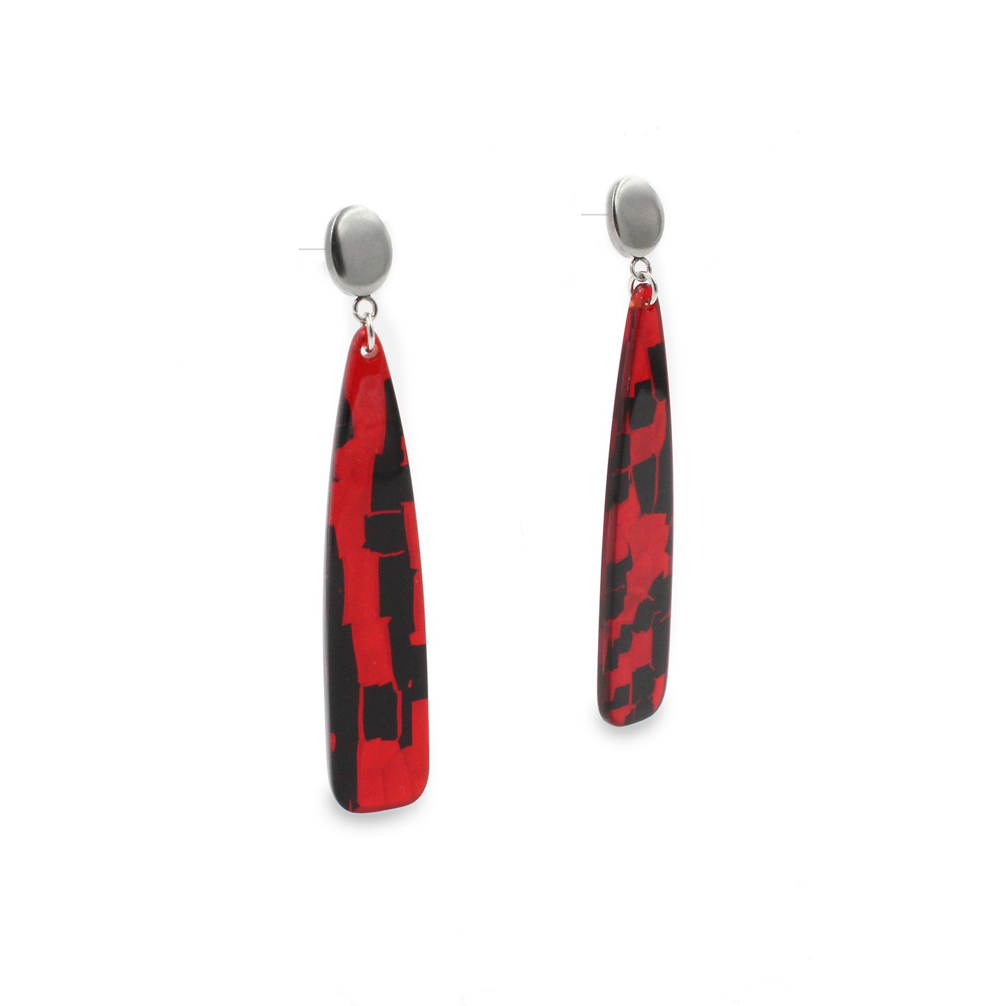 Red & Black Sexy Acrylic Drop Earrings