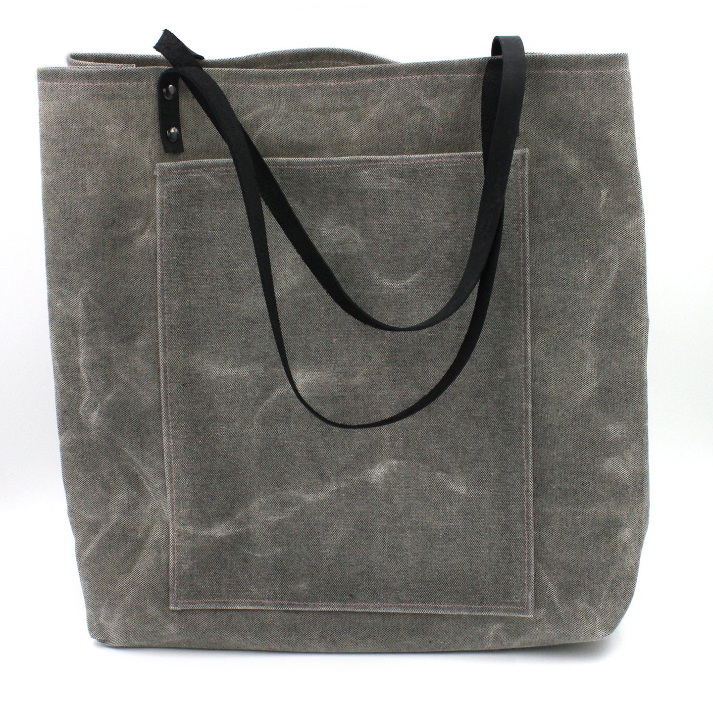 Salt & Pepper Grey Waxed Canvas & Leather Tote Bag